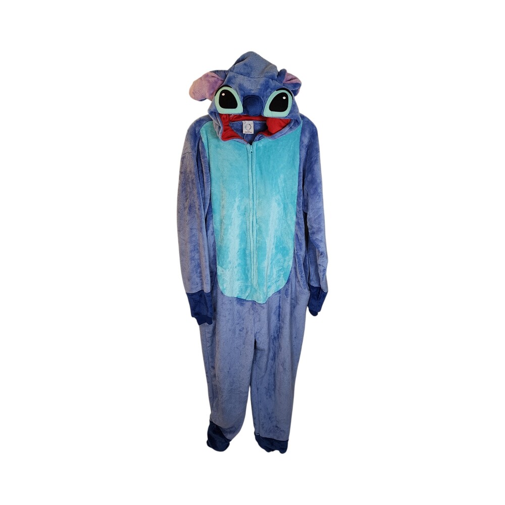 Onesieful Size Large Stitch Plush Blue Onesie Pajama Costume Excellent Condition